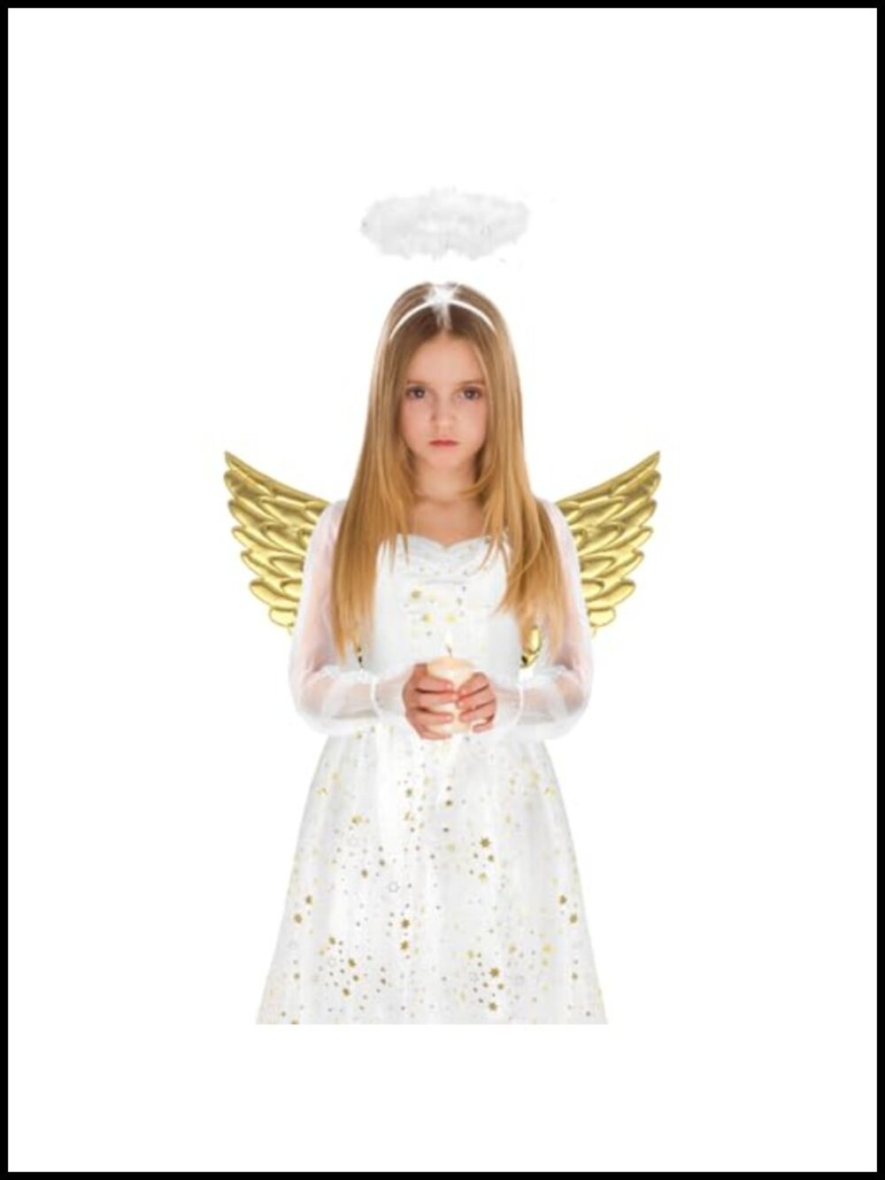 Kids Angel Costume Dress Wings Headband for Halloween Cosplay